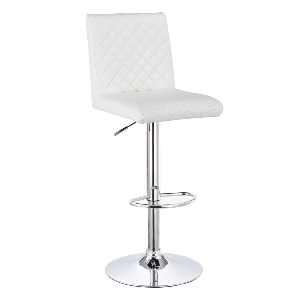 Best Master Furniture Bay Peak Adjustable Swivel Bar Stool in White (Set of 2). Picture 1