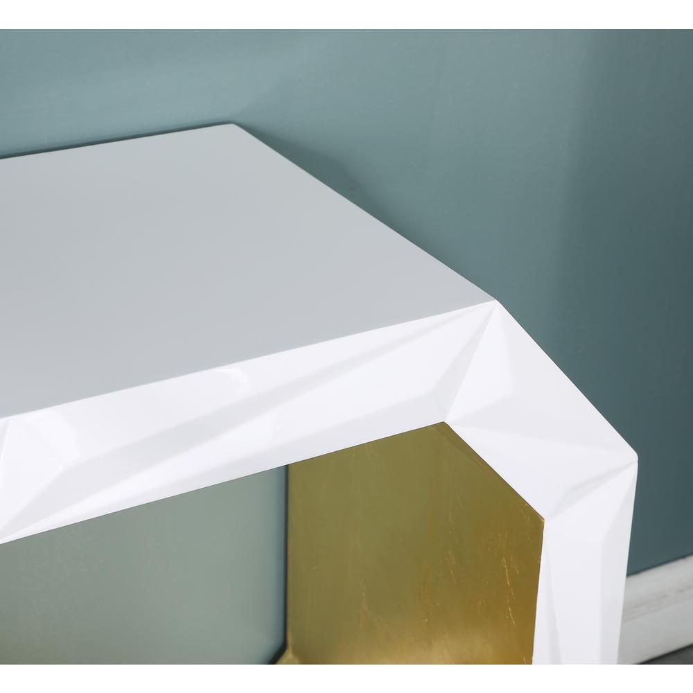 Masaru White with Gold Accent Console Table. Picture 4