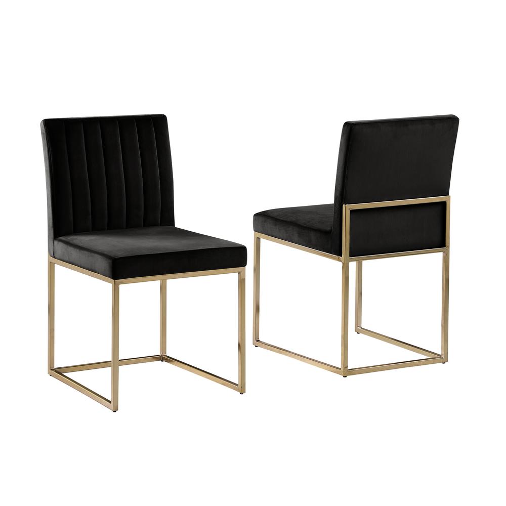 Jacobsen Black Velvet Armless Chairs (Set of 2). Picture 1