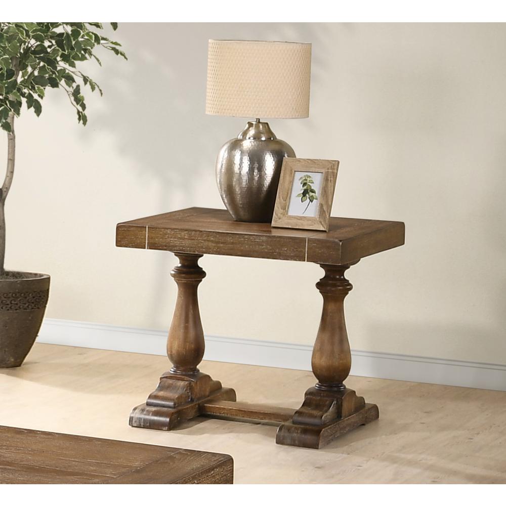 Best Master Furniture Amy 27" Transitional Wood End Table in Driftwood. Picture 2