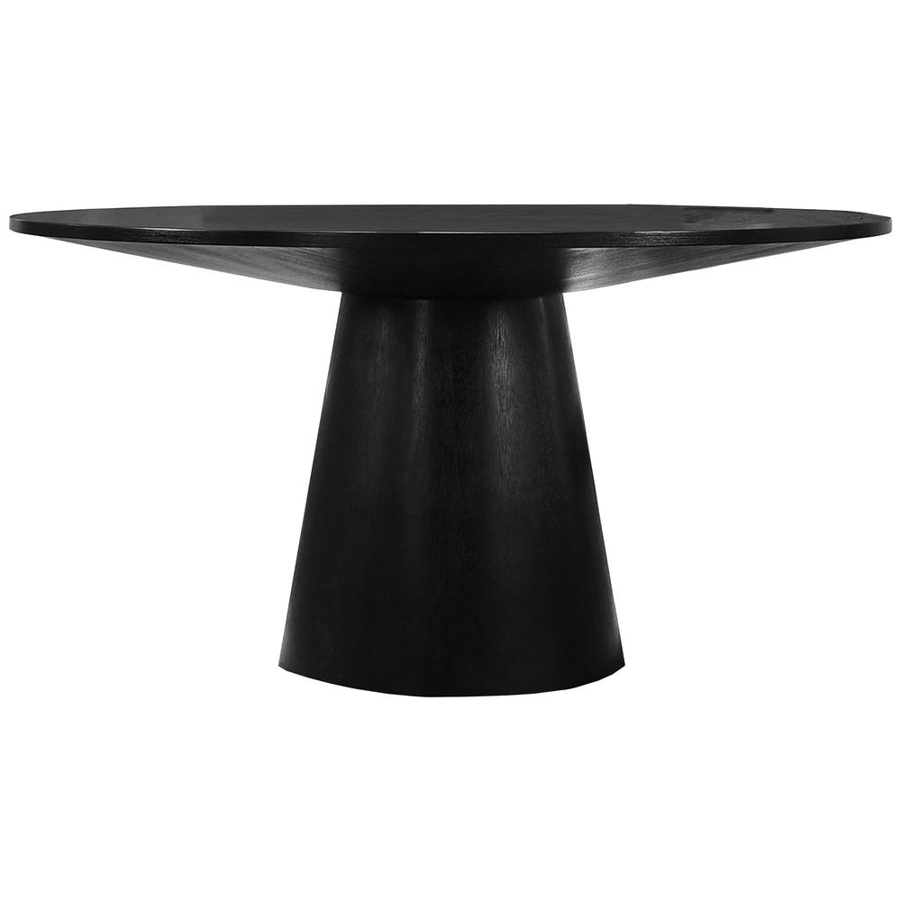 Terra Ebony Black Round Dining Table. Picture 1