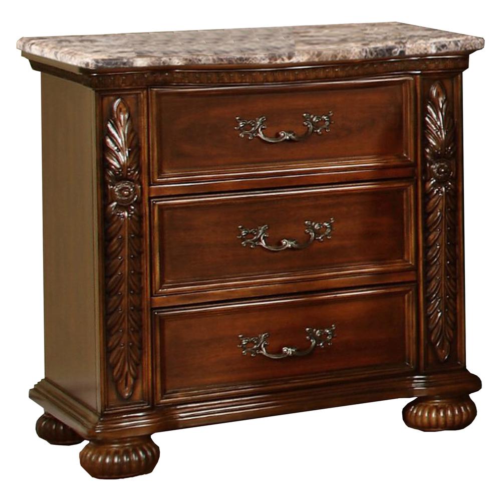 Bessy Traditional Cherry Wood Nightstand. Picture 1