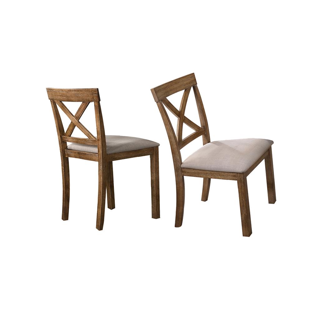 Best Master Furniture Janet 20" Wood Dining Chair in Driftwood (Set of 2). Picture 1