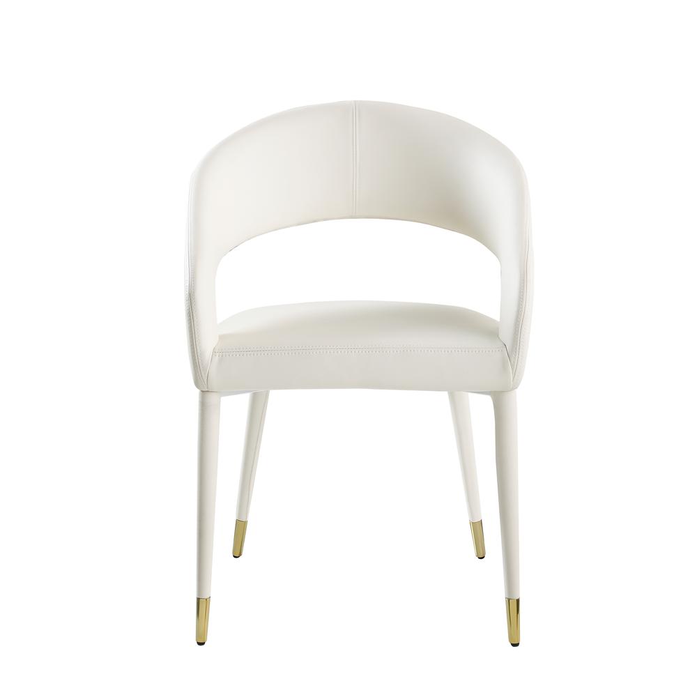 Jacques Faux Leather White Dining Chairs (Set of 2). Picture 2