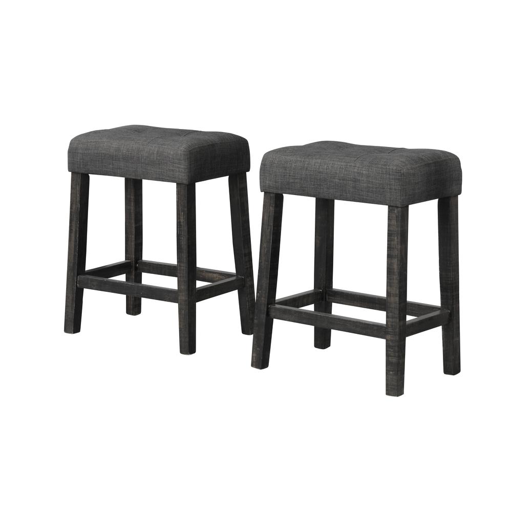 Best Master Furniture Yosef 24" Wood Counter Stool in Charcoal (Set of 2). The main picture.