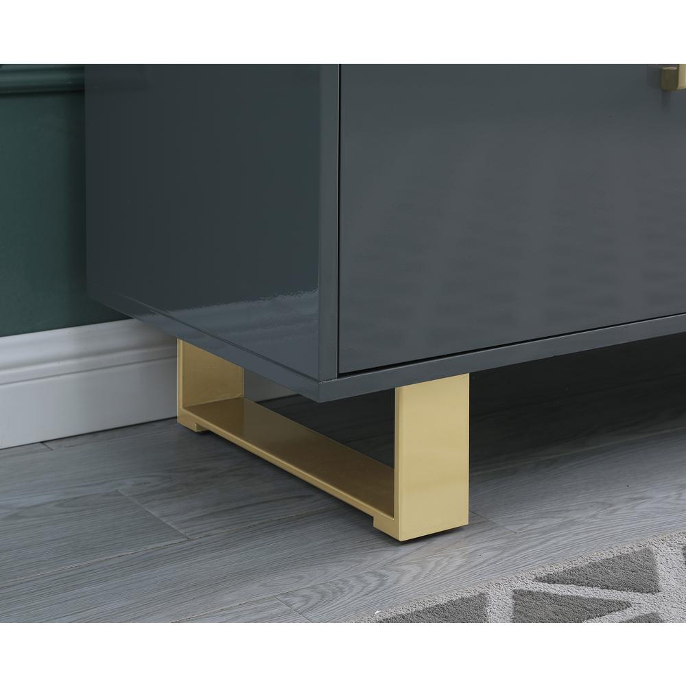 Tyrion Gray Lacquer Sideboard with Gold Accents. Picture 4