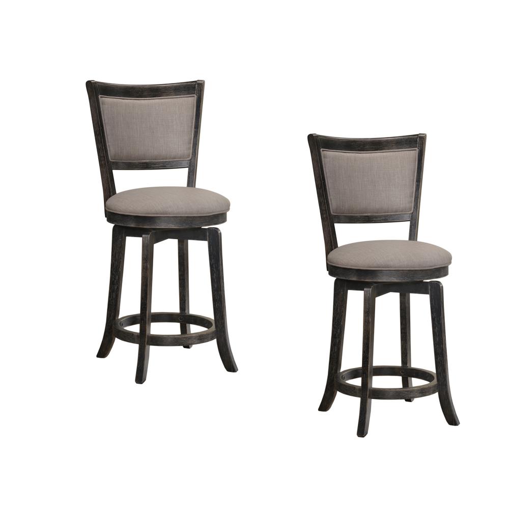 Maria Weathered Grey Bar 24" Bar Stools, Set of 2. Picture 2