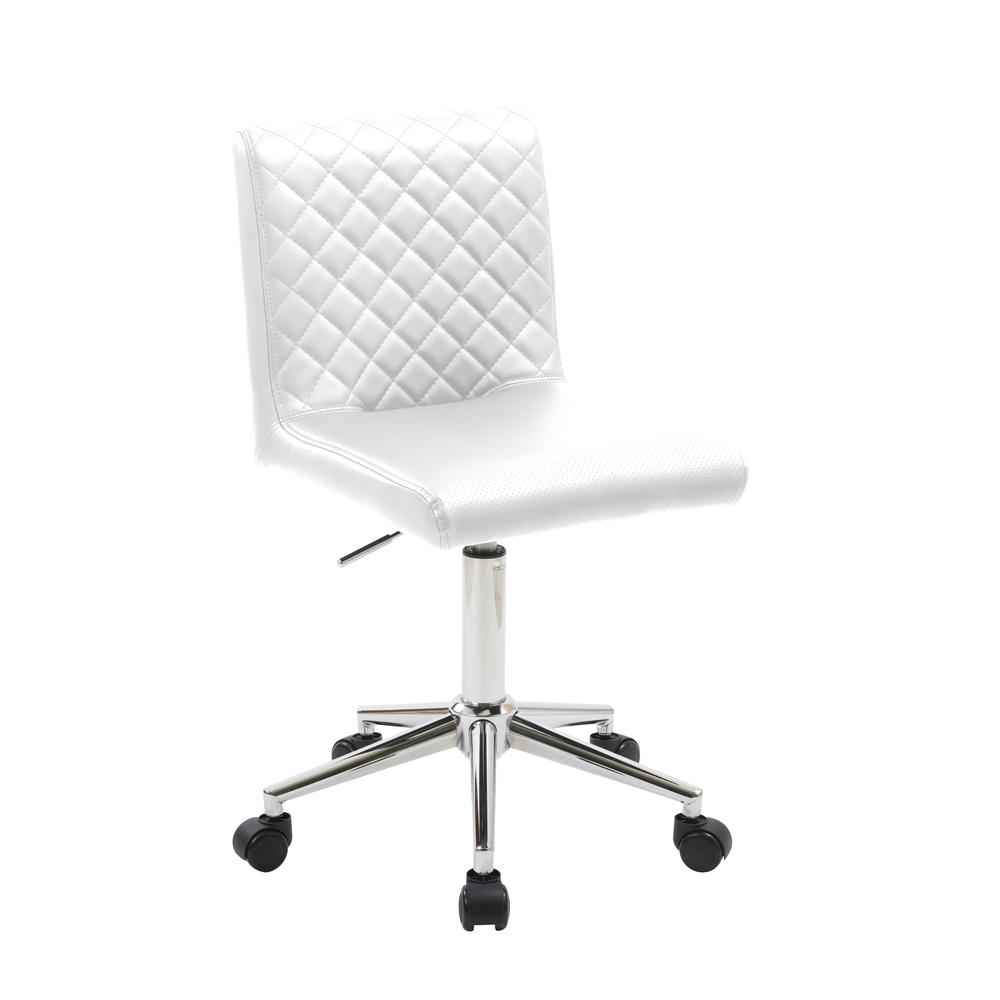 Barry 24.5" Faux Leather Swivel Office Chair in White. The main picture.