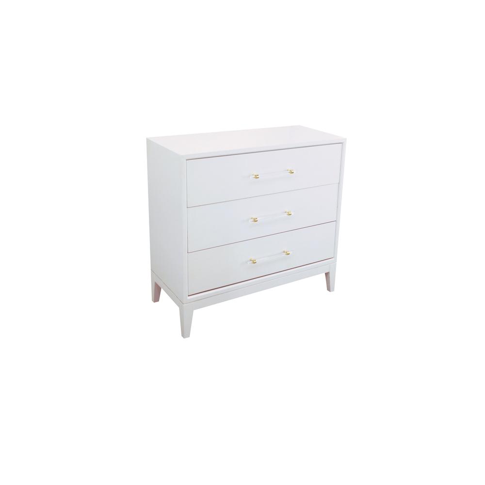 Best Master Furniture Orbis 36" Modern Wood Hall Chest in White Lacquer. Picture 1