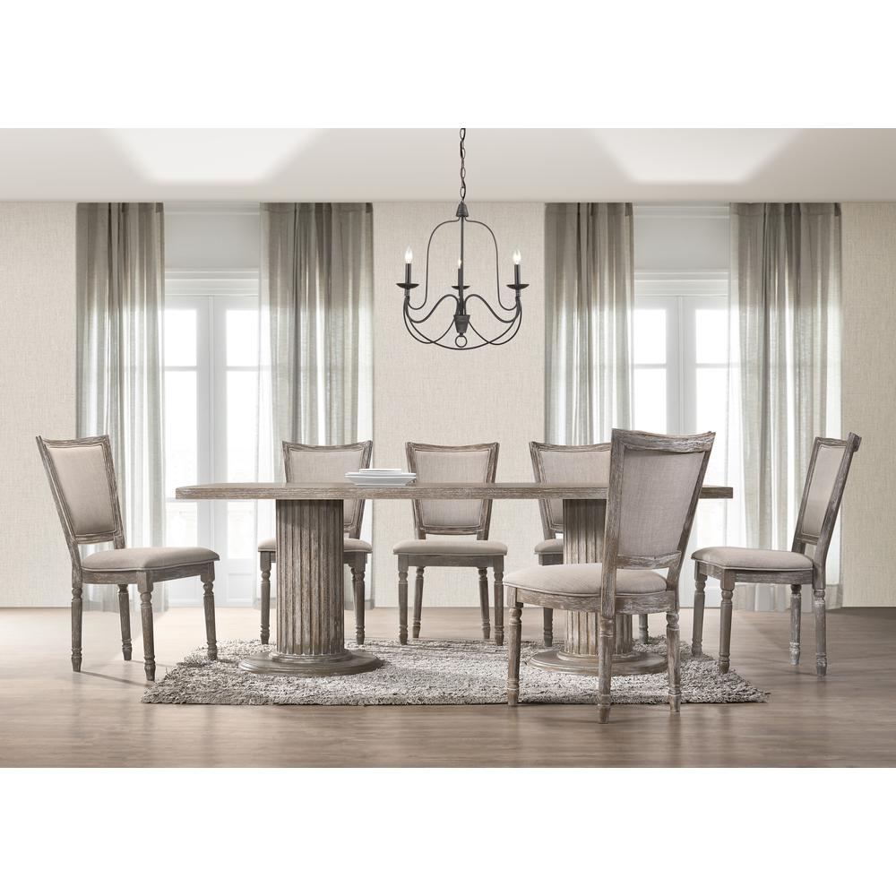 Best Master Furniture Jessica 84" Transitional Wood Dinette Table in Gray. Picture 2