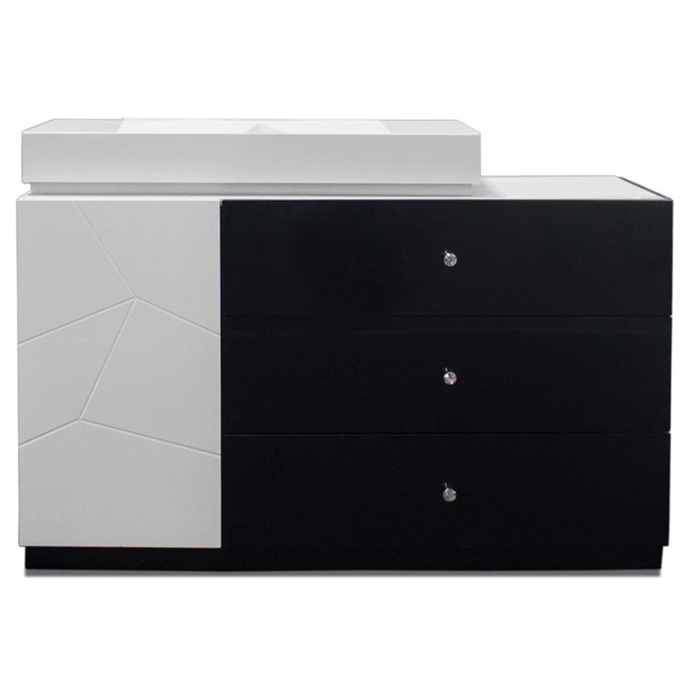 Berlin 6-Drawer Modern Wood Dresser in Black/White. Picture 1