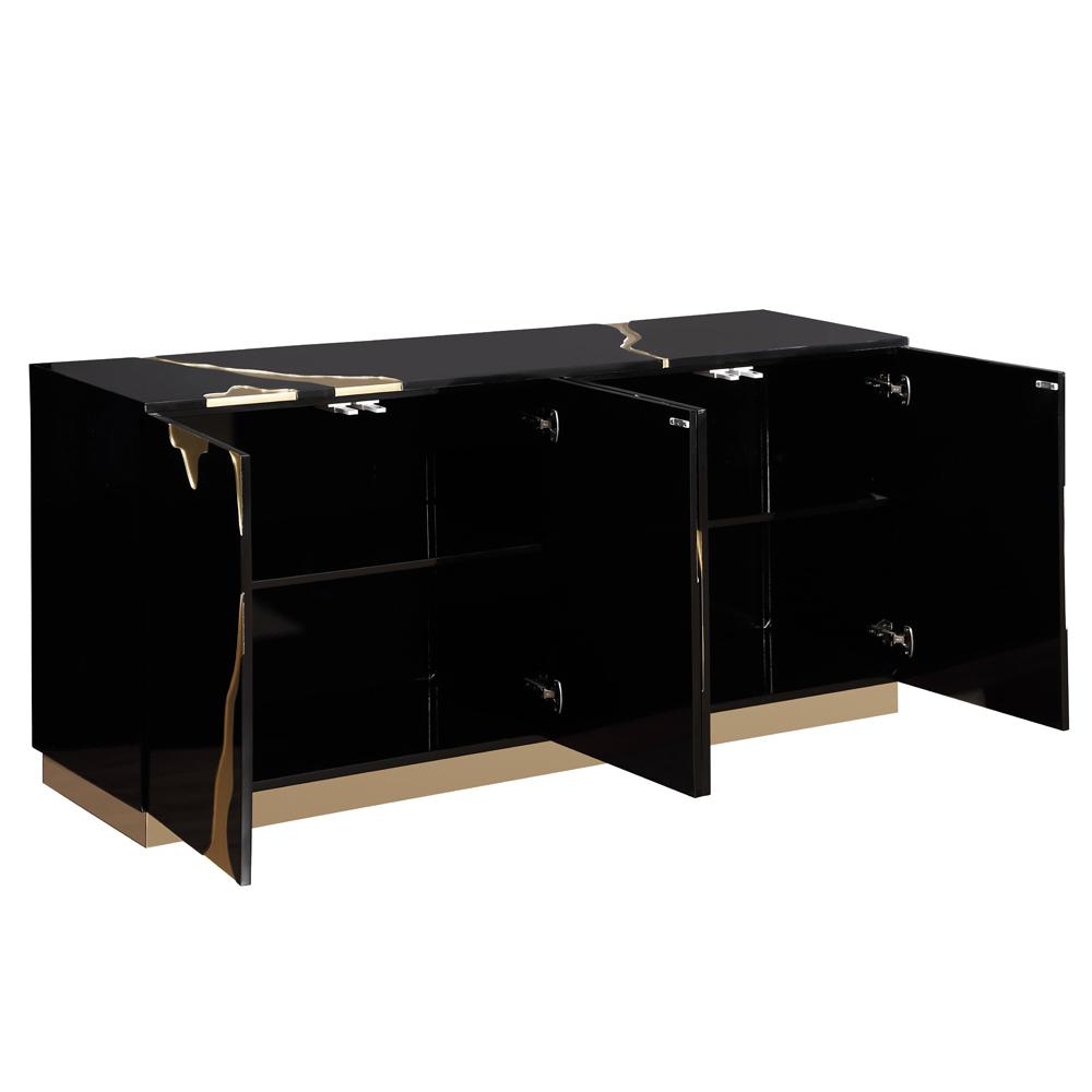 Domitianus Wood Sideboard with Gold Accents in Black. Picture 2
