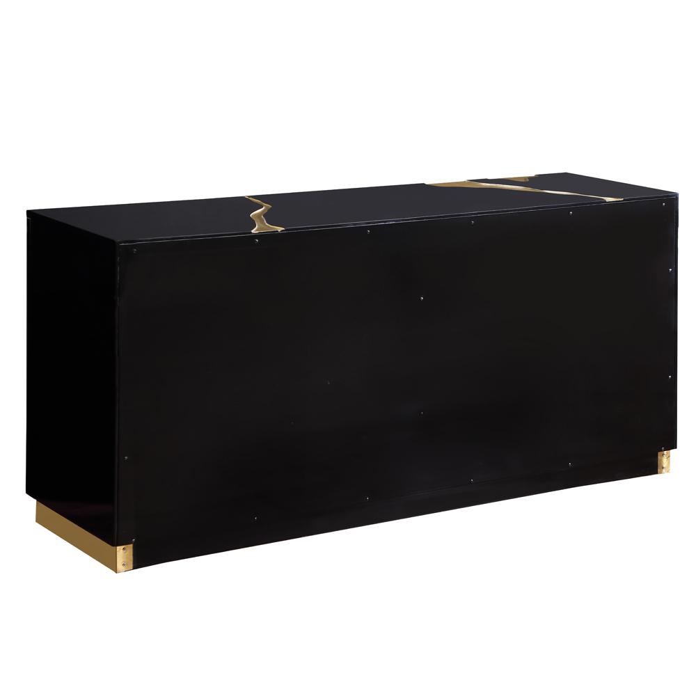 Domitianus Wood Sideboard with Gold Accents in Black. Picture 5