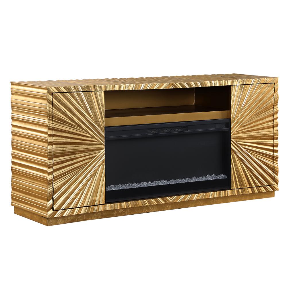 Tamzen Electric Fireplace in Gold. Picture 2
