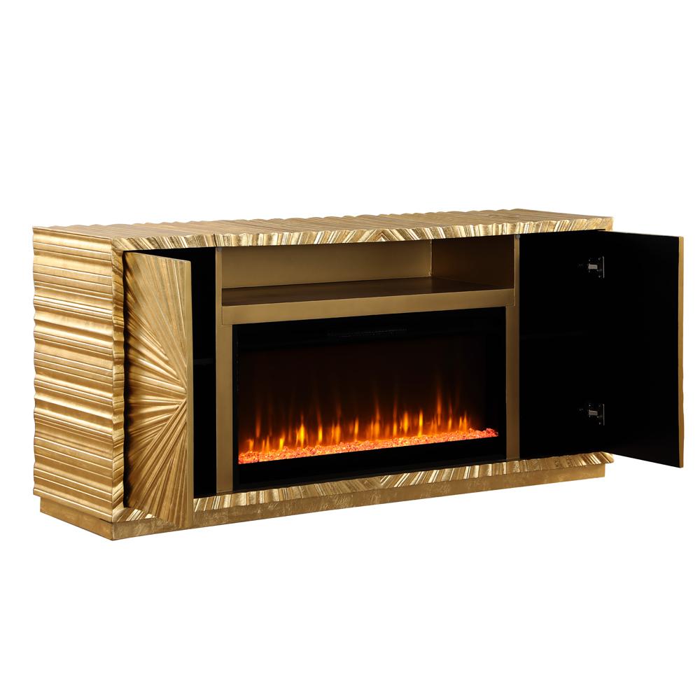 Tamzen Electric Fireplace in Gold. Picture 3