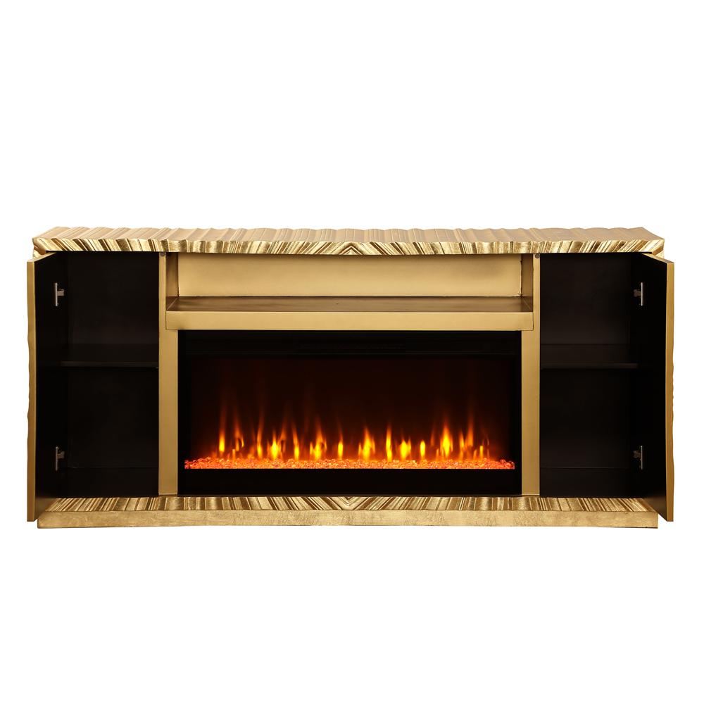Tamzen Electric Fireplace in Gold. Picture 5