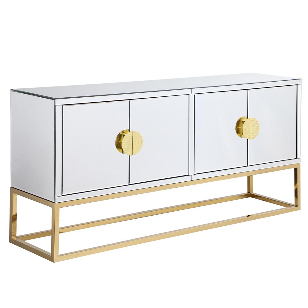 Tadala 64" Mirrored with Gold Leg Sideboard. Picture 1