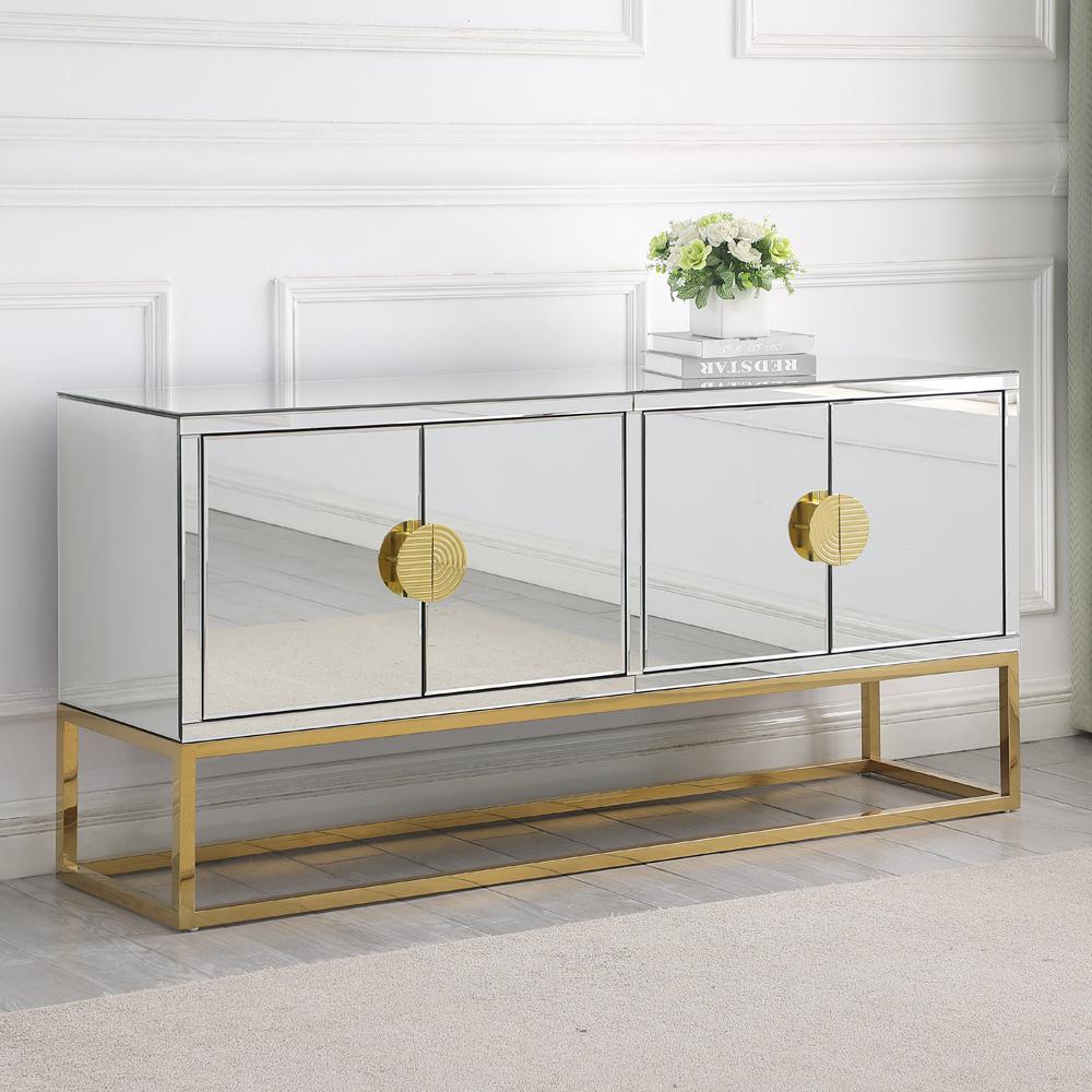 Tadala 64" Mirrored with Gold Leg Sideboard. Picture 7