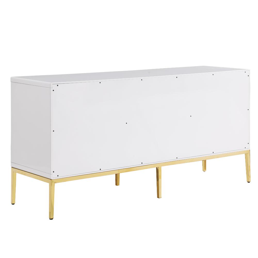 Valens 64" White with Gold Base Sideboard. Picture 5