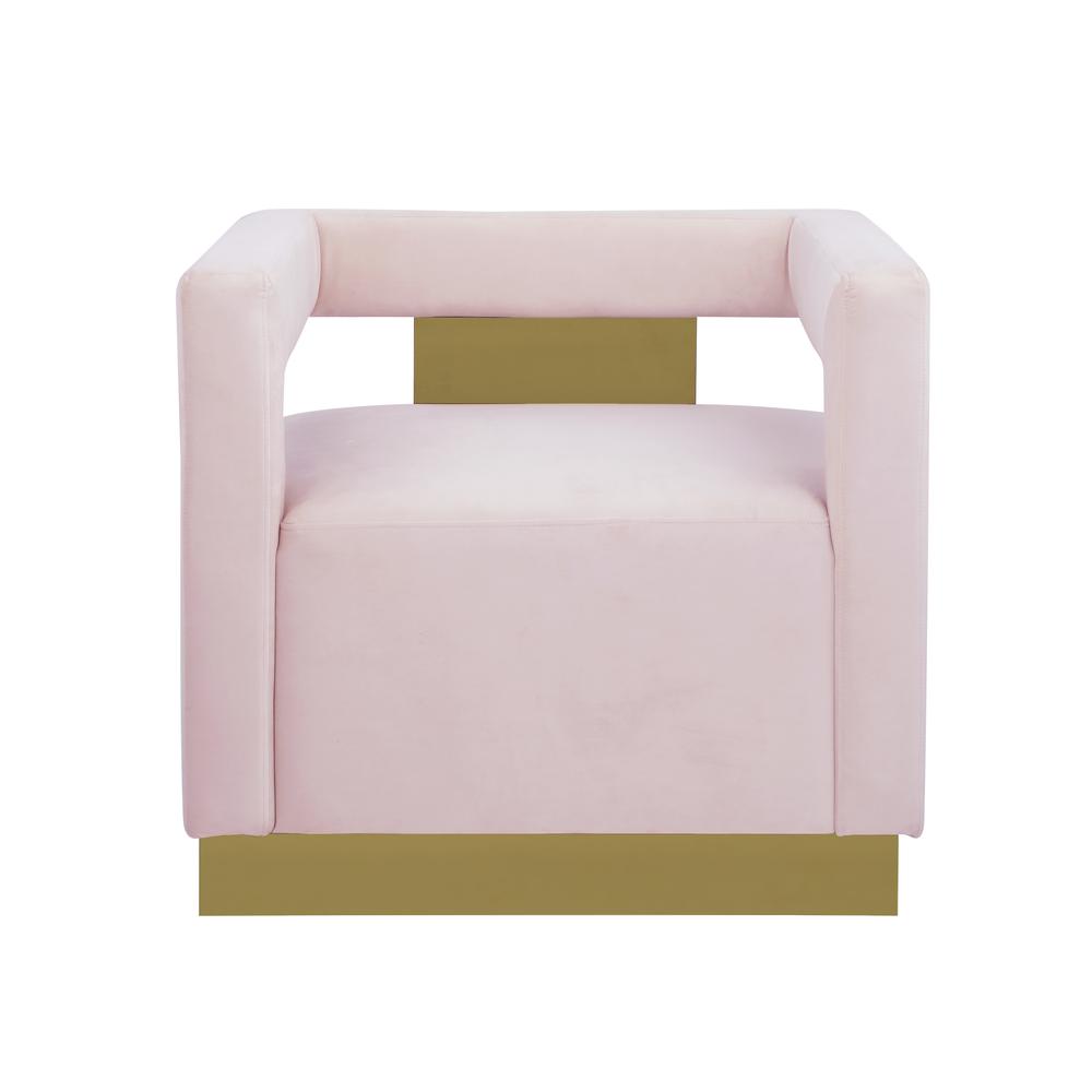 Connor Velvet Upholstered Accent Chair in Pink. Picture 3