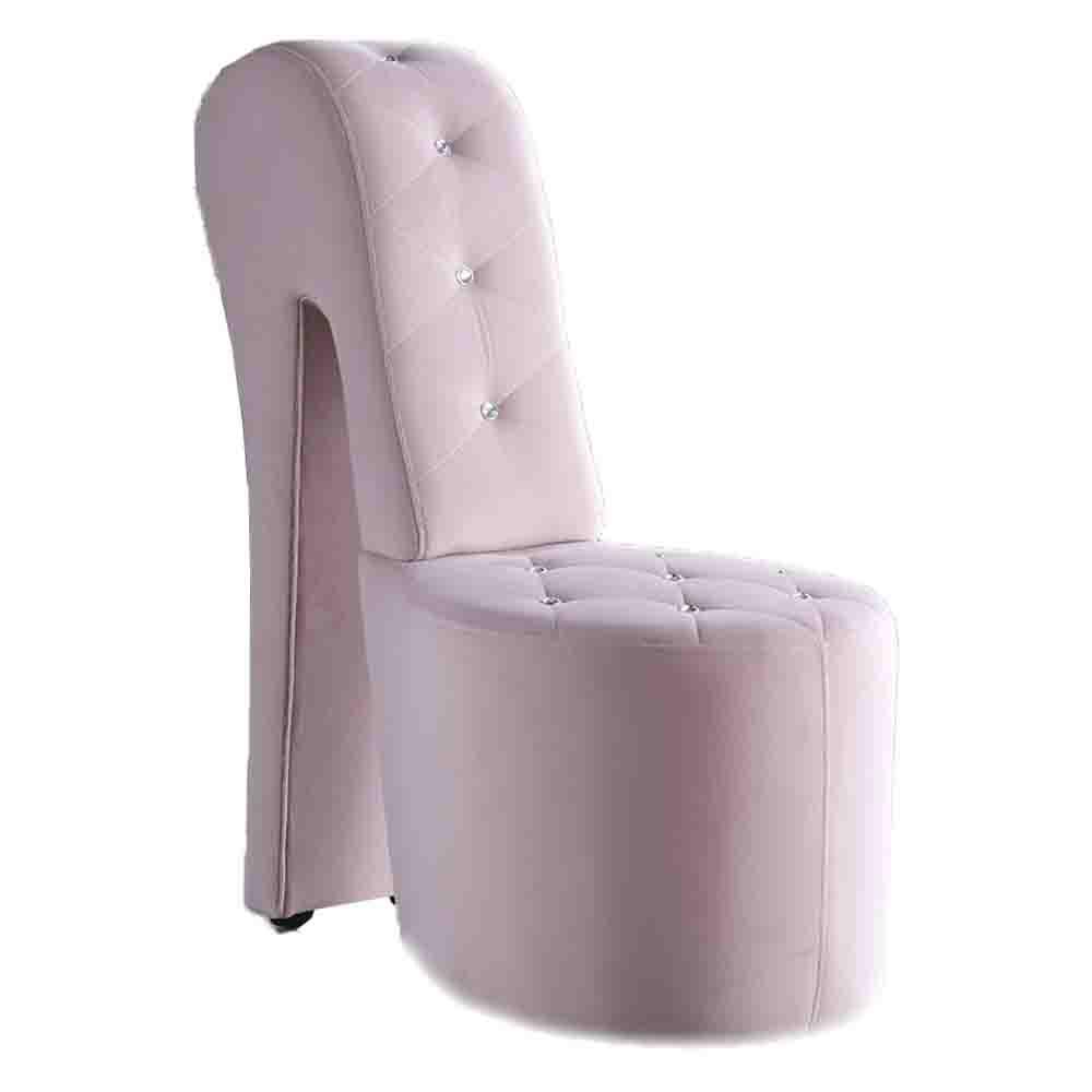 Best Master Furniture Tristram 19" Velvet High Heel Shoe Chair in Pink. Picture 1