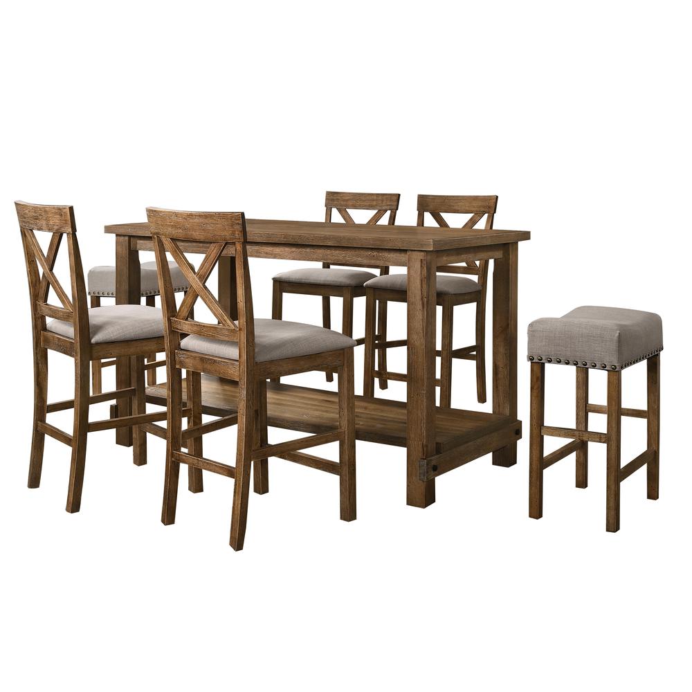 Best Master Furniture Janet 26" Counter Stool in Driftwood (Set of 2). Picture 2