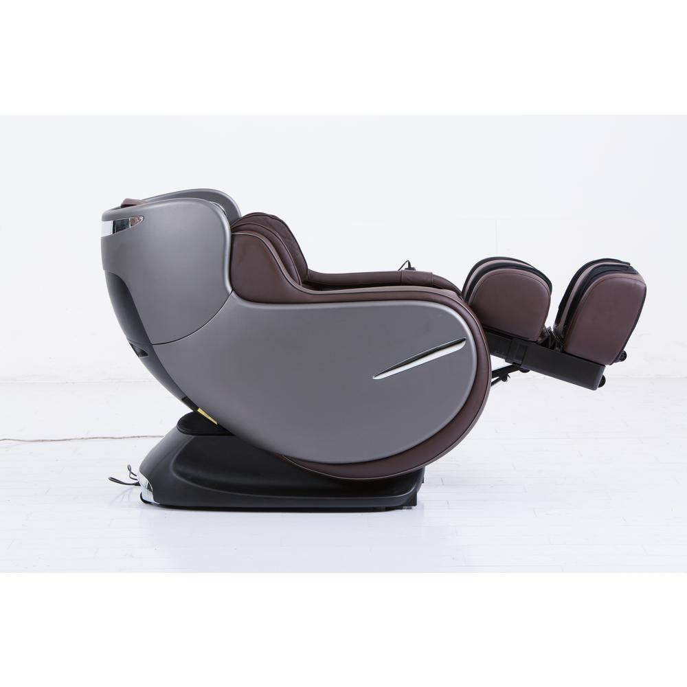 Elvis Chocolate Faux Leather Premium Massage Chair with Bluetooth Speaker. Picture 3