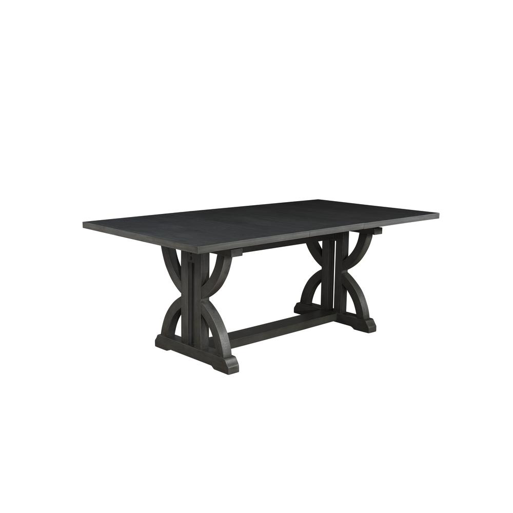 Mia Rectangular Wood Dining Table in Gray. Picture 1