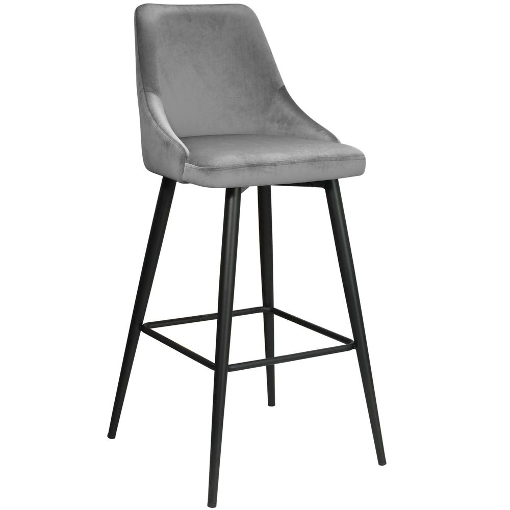 Best Master Furniture Sunset 26" Velvet Fabric Counter Stool in Gray (Set of 2). Picture 1