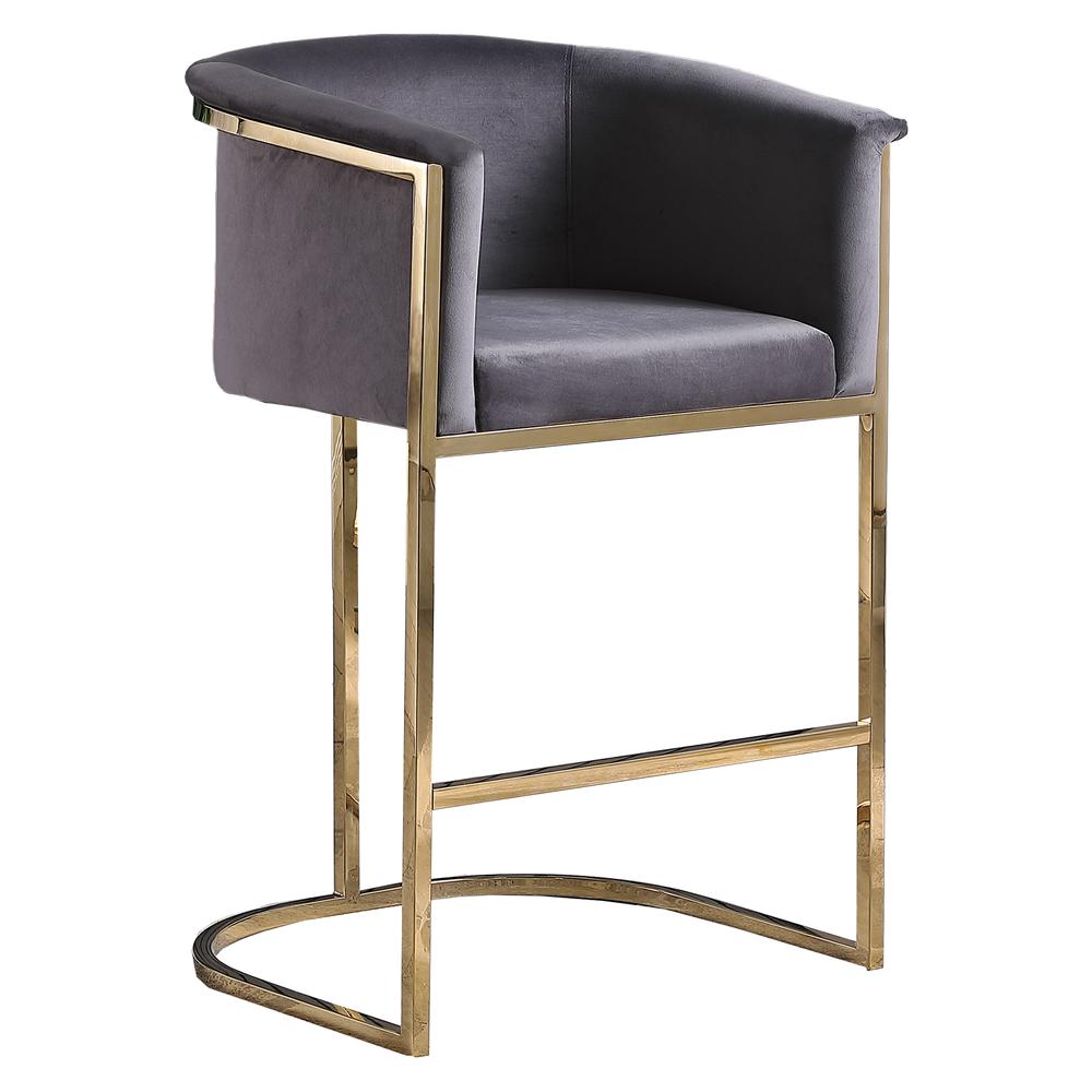 Lexie Gray Bar Stools with Gold Base(Set of 2). The main picture.