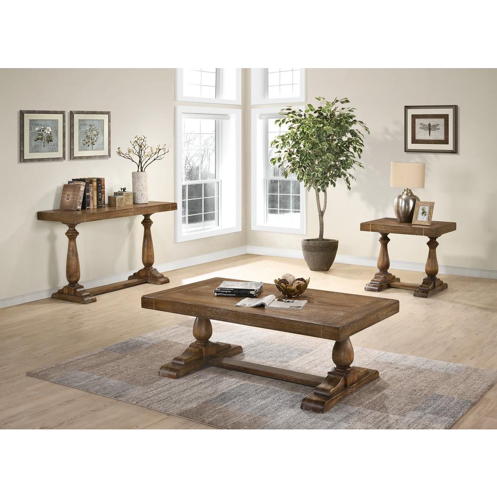 Best Master Furniture Amy 52" Transitional Wood Coffee Table in Driftwood. Picture 3