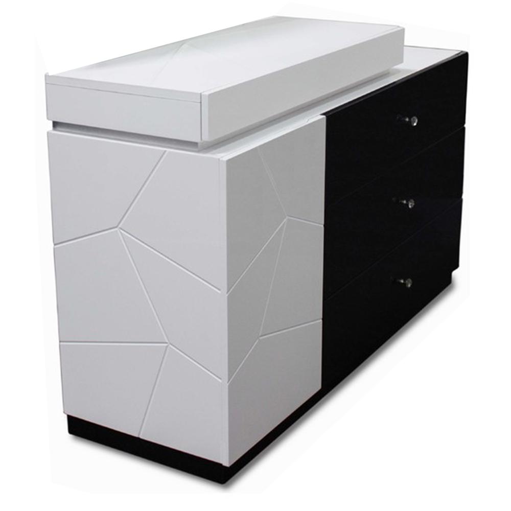 Berlin 6-Drawer Modern Wood Dresser in Black/White. Picture 3