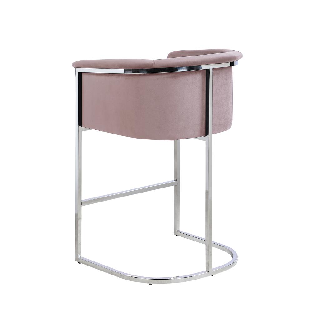 Lexie Pink Bar Stools with Silver Base(Set of 2). Picture 2