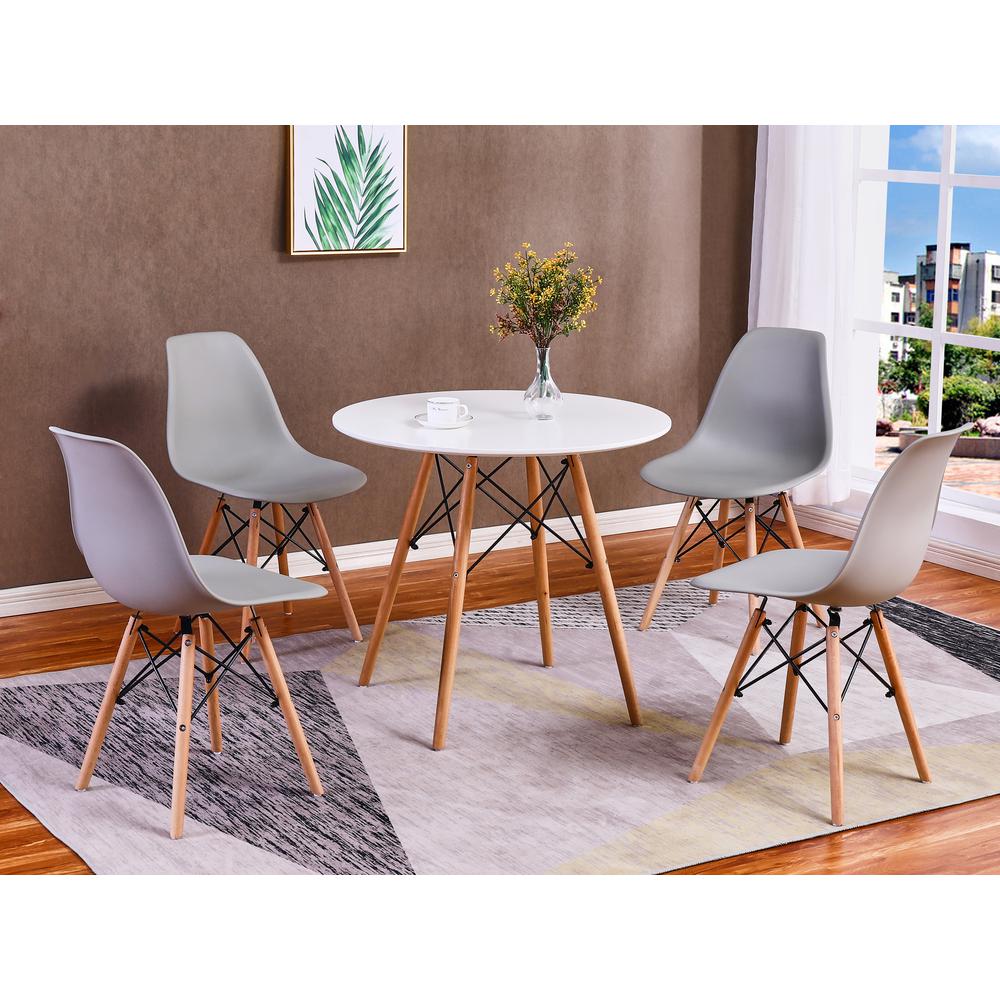 Best Master Furniture Mickey 5 Piece Modern Plastic Dining Set in Gray. Picture 1