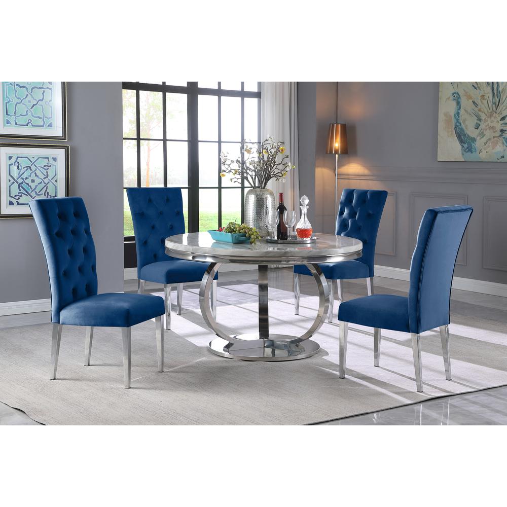 Lexington 52"  Round Dining Set in Blue. Picture 2