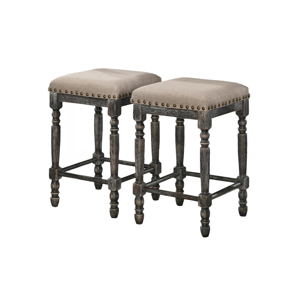 Eva Weathered Grey Counter Height Stools, Set of 2. Picture 1