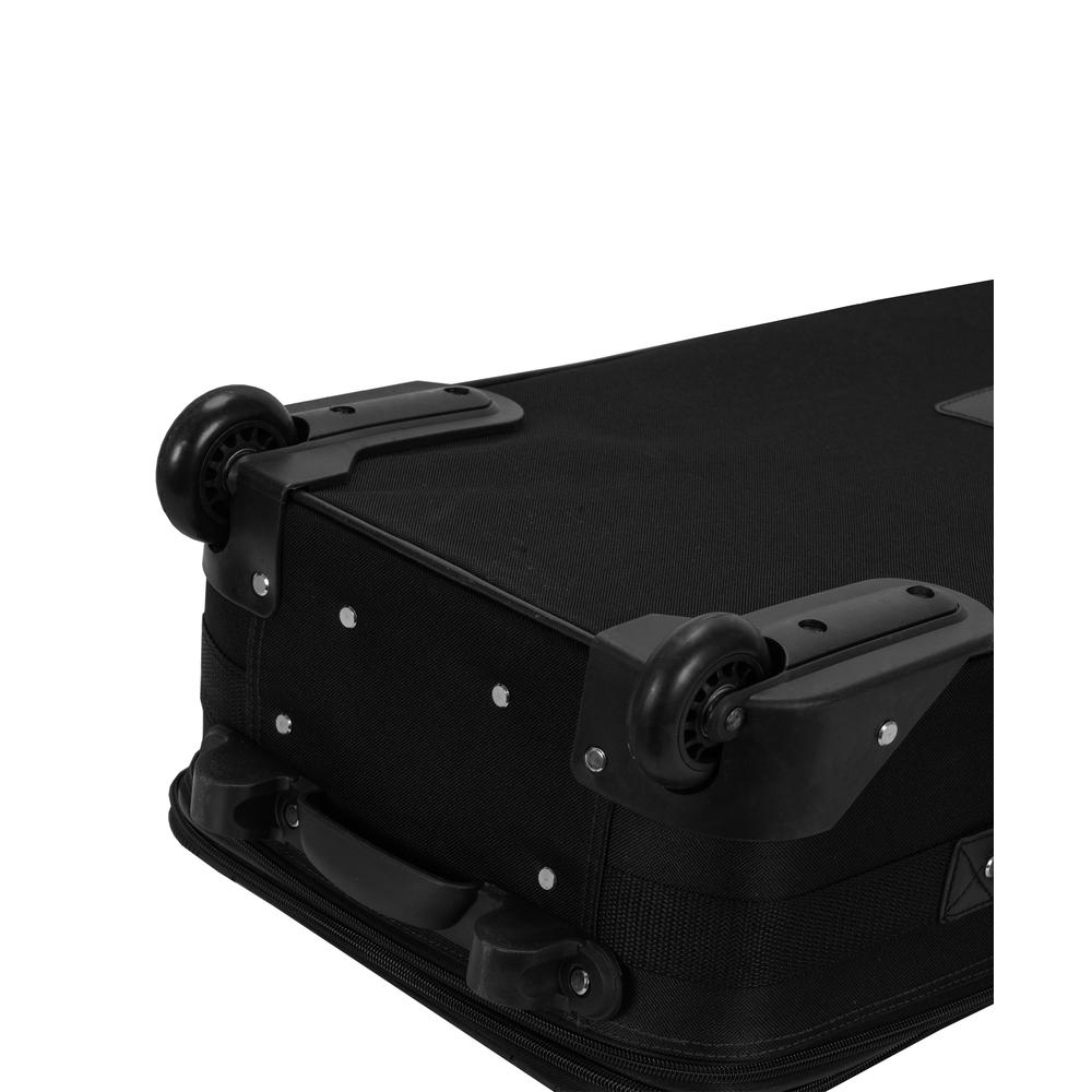2 Pc Black Luggage Set, Black. Picture 2