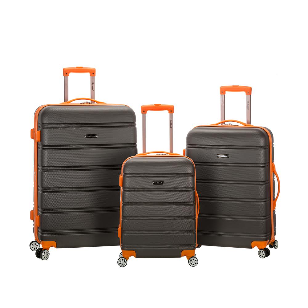 Melbourne 3 Pc Abs Luggage Set, Charcoal. Picture 1