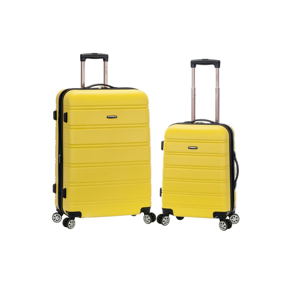 20", 28" 2Pc Expandable Abs Spinner Set, Yellow. Picture 1