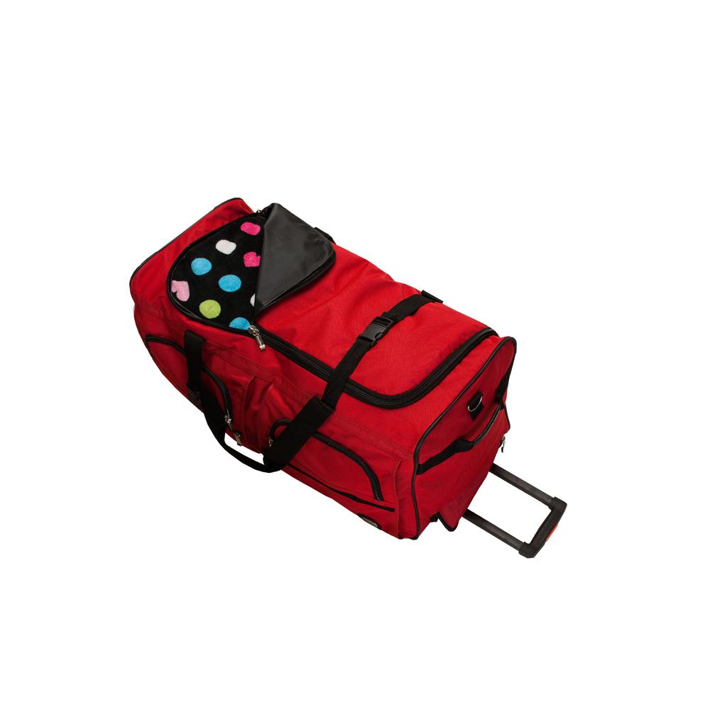30" Rolling Duffle , Red. Picture 5