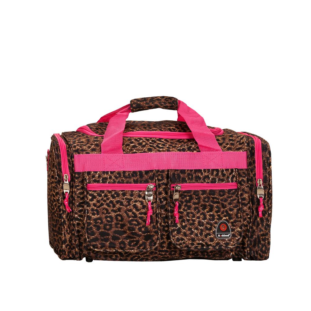 19" Tote Bag, Pink Leopard. Picture 1