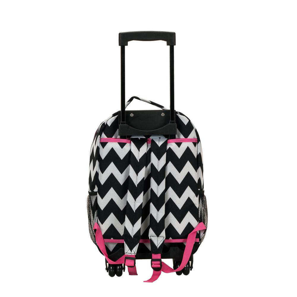 17" Rolling Backpack, Pinkchevron. Picture 3