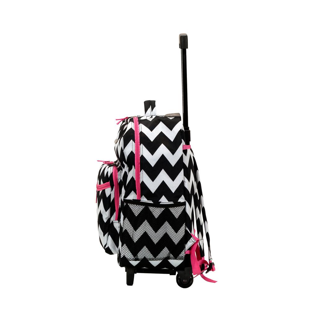 17" Rolling Backpack, Pinkchevron. Picture 2