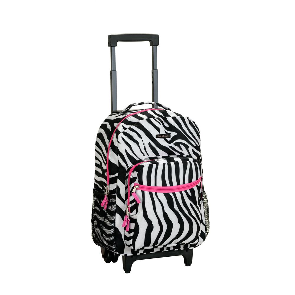 17" Rolling Backpack, Pink Giraffe. Picture 1