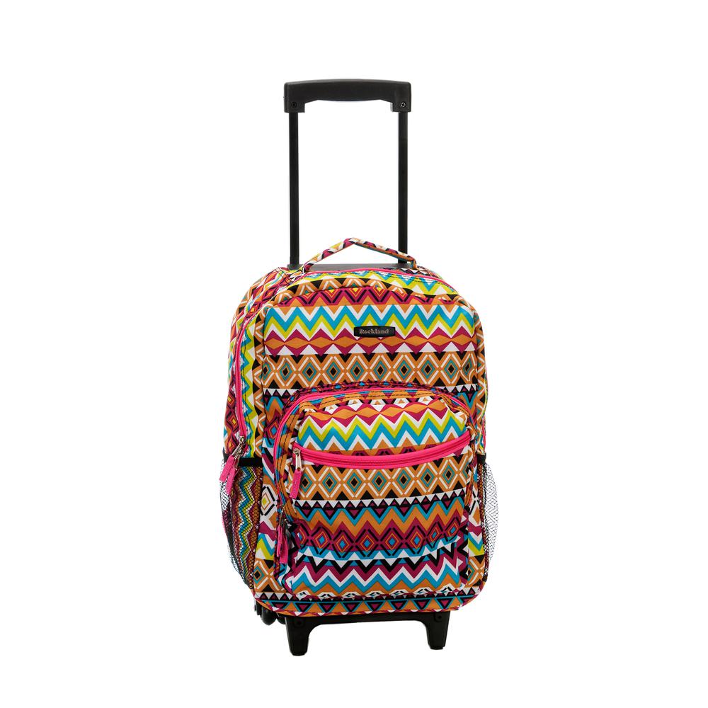 17" Rolling Backpack, Tribal. Picture 1