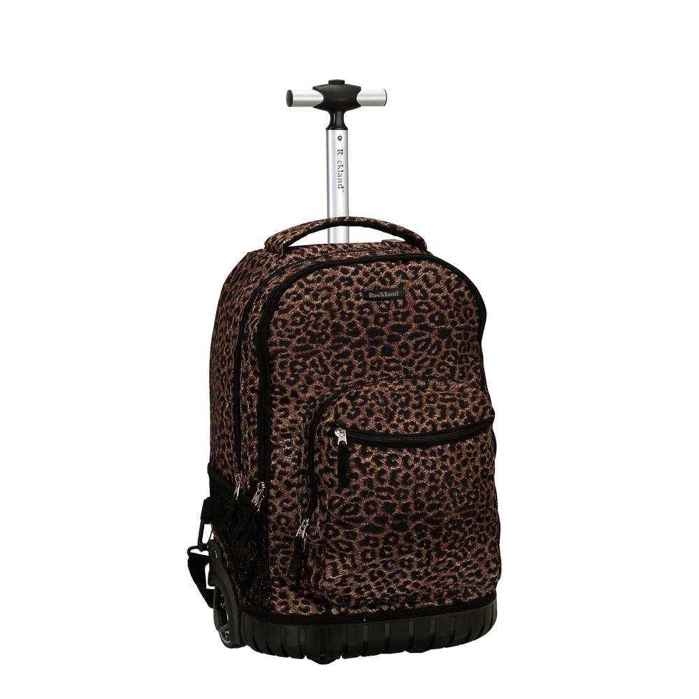 19" Rolling Backpack, Leopard. Picture 1