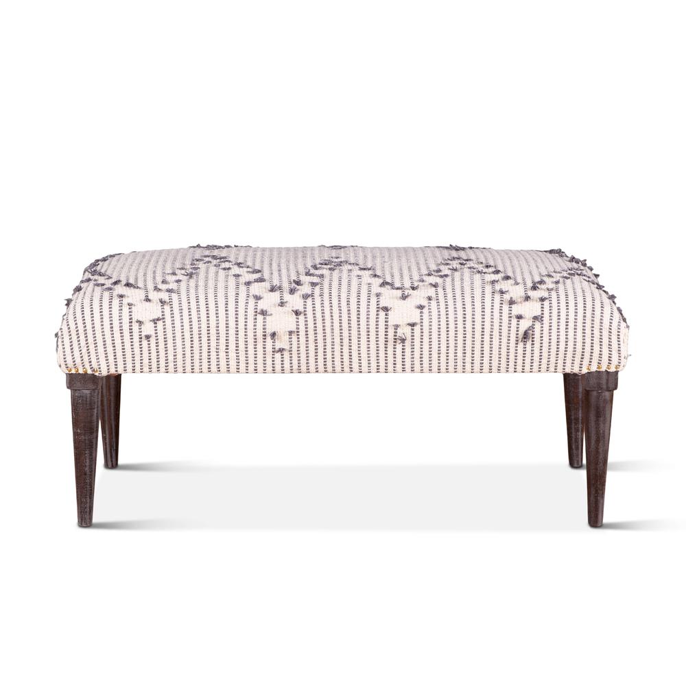 Algiers Upholstered Handloom Durry Accent Bench. Picture 1