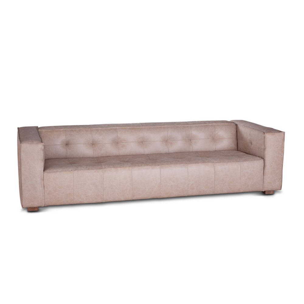 Portia Cream Leather Sofa. Picture 3