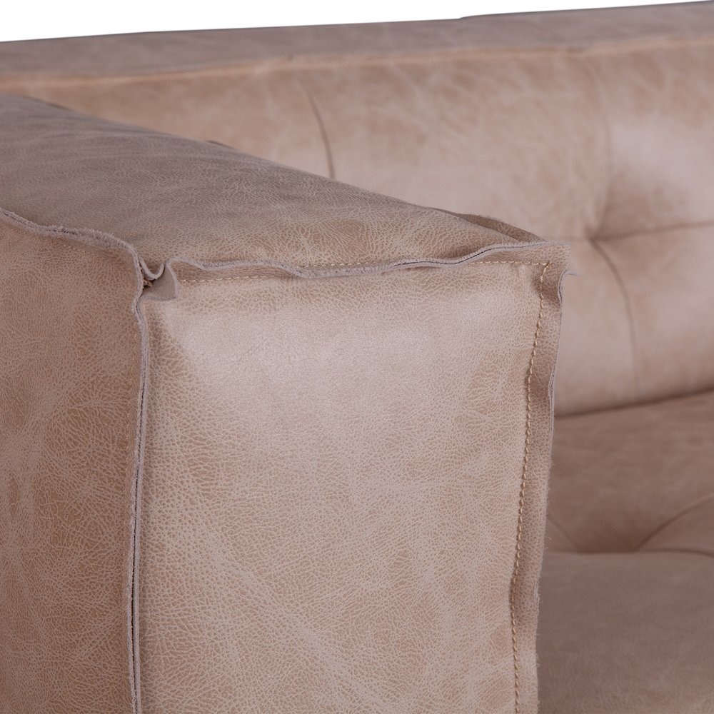 Portia Cream Leather Sofa. Picture 9