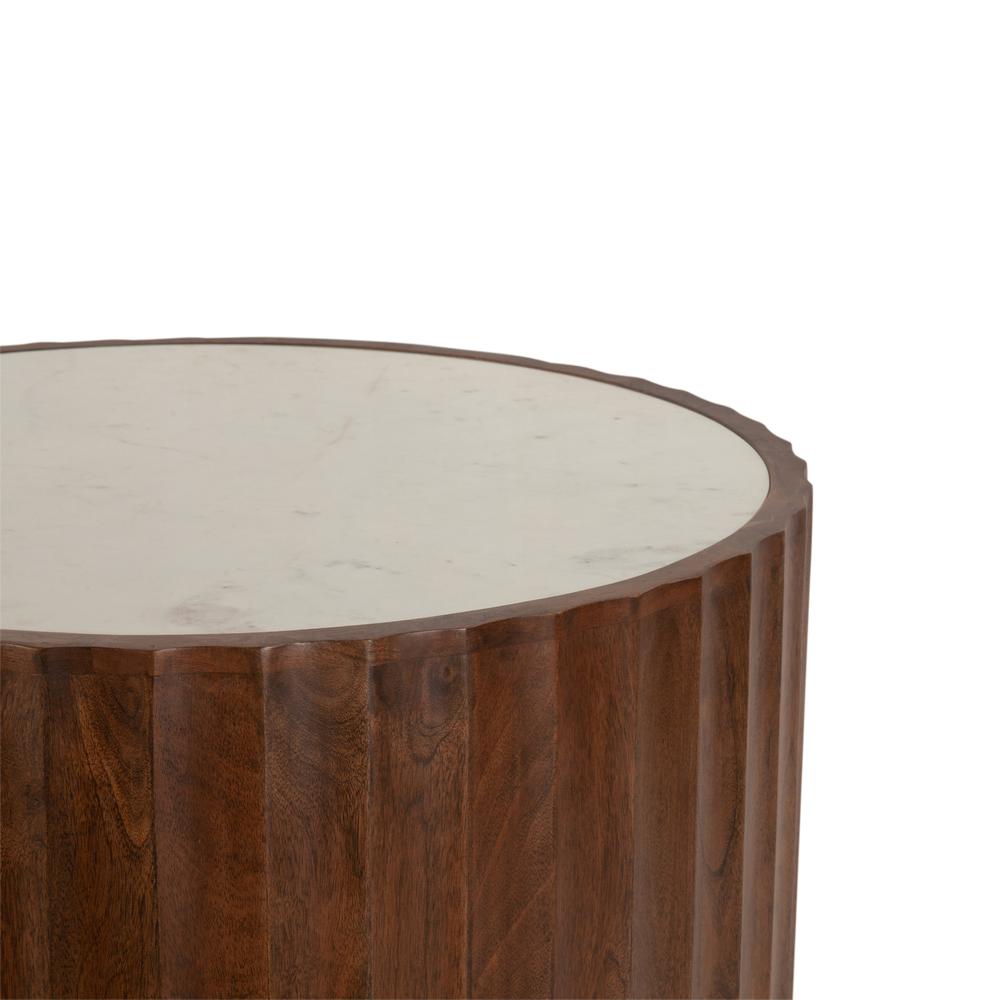 Lisbon Modern White Marble Coffee Table in Matte Brown. Picture 2